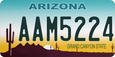 AZ license plate AAM5224