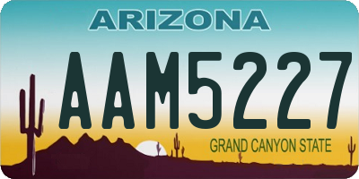 AZ license plate AAM5227