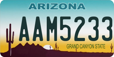 AZ license plate AAM5233