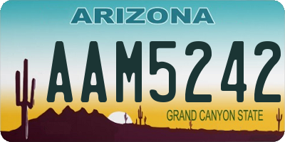 AZ license plate AAM5242