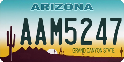 AZ license plate AAM5247