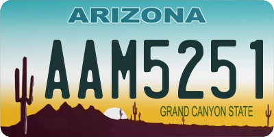 AZ license plate AAM5251