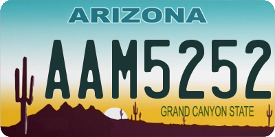 AZ license plate AAM5252