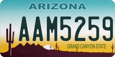 AZ license plate AAM5259