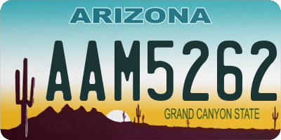 AZ license plate AAM5262