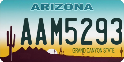 AZ license plate AAM5293