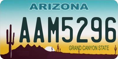 AZ license plate AAM5296