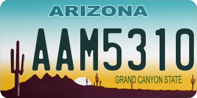 AZ license plate AAM5310