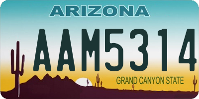 AZ license plate AAM5314
