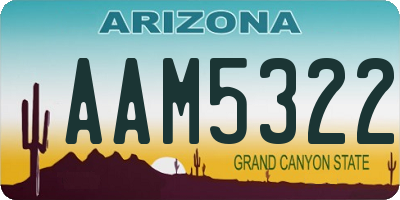 AZ license plate AAM5322