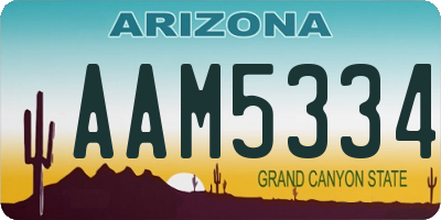 AZ license plate AAM5334