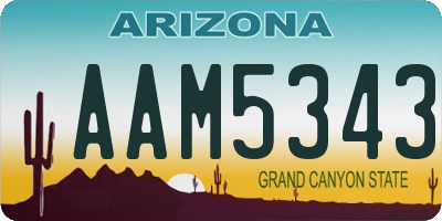 AZ license plate AAM5343