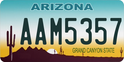 AZ license plate AAM5357