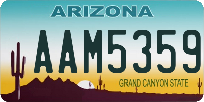AZ license plate AAM5359
