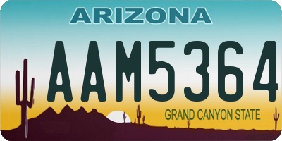 AZ license plate AAM5364