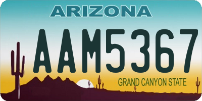 AZ license plate AAM5367