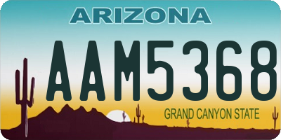 AZ license plate AAM5368