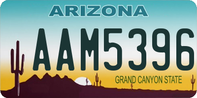 AZ license plate AAM5396