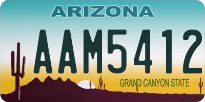 AZ license plate AAM5412