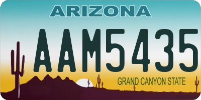 AZ license plate AAM5435