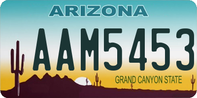 AZ license plate AAM5453