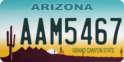 AZ license plate AAM5467