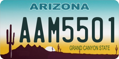AZ license plate AAM5501