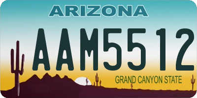 AZ license plate AAM5512
