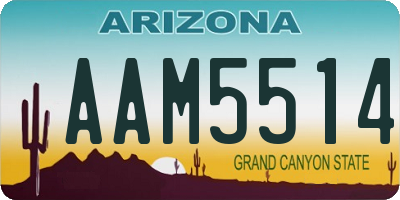 AZ license plate AAM5514