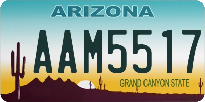 AZ license plate AAM5517