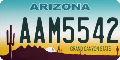 AZ license plate AAM5542