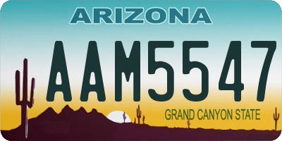 AZ license plate AAM5547