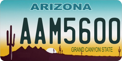AZ license plate AAM5600