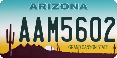 AZ license plate AAM5602