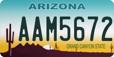 AZ license plate AAM5672