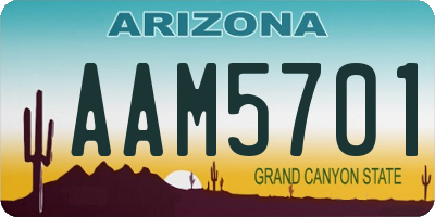 AZ license plate AAM5701