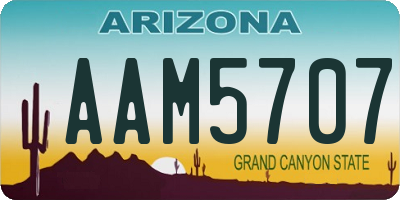 AZ license plate AAM5707