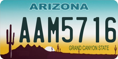 AZ license plate AAM5716