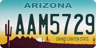 AZ license plate AAM5729