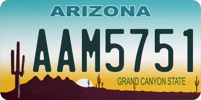 AZ license plate AAM5751