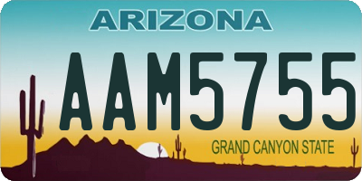 AZ license plate AAM5755