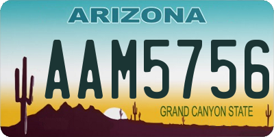 AZ license plate AAM5756