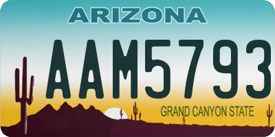 AZ license plate AAM5793