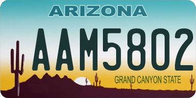 AZ license plate AAM5802