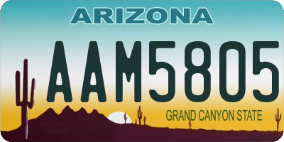 AZ license plate AAM5805