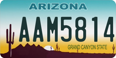 AZ license plate AAM5814