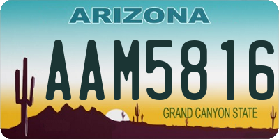 AZ license plate AAM5816