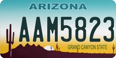 AZ license plate AAM5823