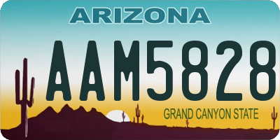 AZ license plate AAM5828