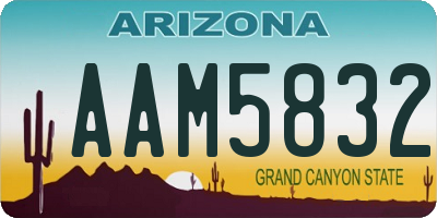 AZ license plate AAM5832